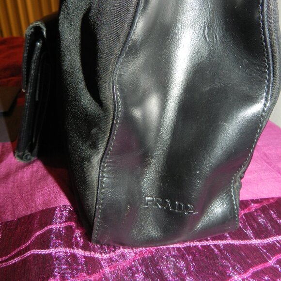 Vintage Prada Tessuto Nylon & Leather Handbag and Prada Nero Leather Wal… - Picture 10 of 16